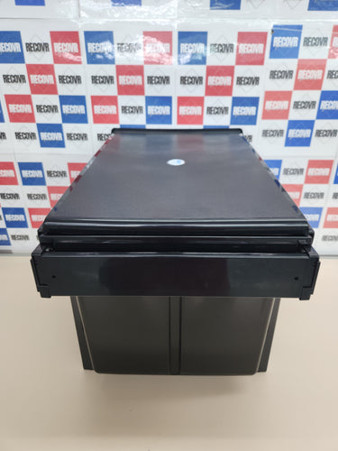 Cubo de Basura 2 Compartimentos, Papelera Cocina Extraíble Bajo Fregadero, 2x15 L, 35,1 x 34,3 x 48 cm, Negro Relaxdays